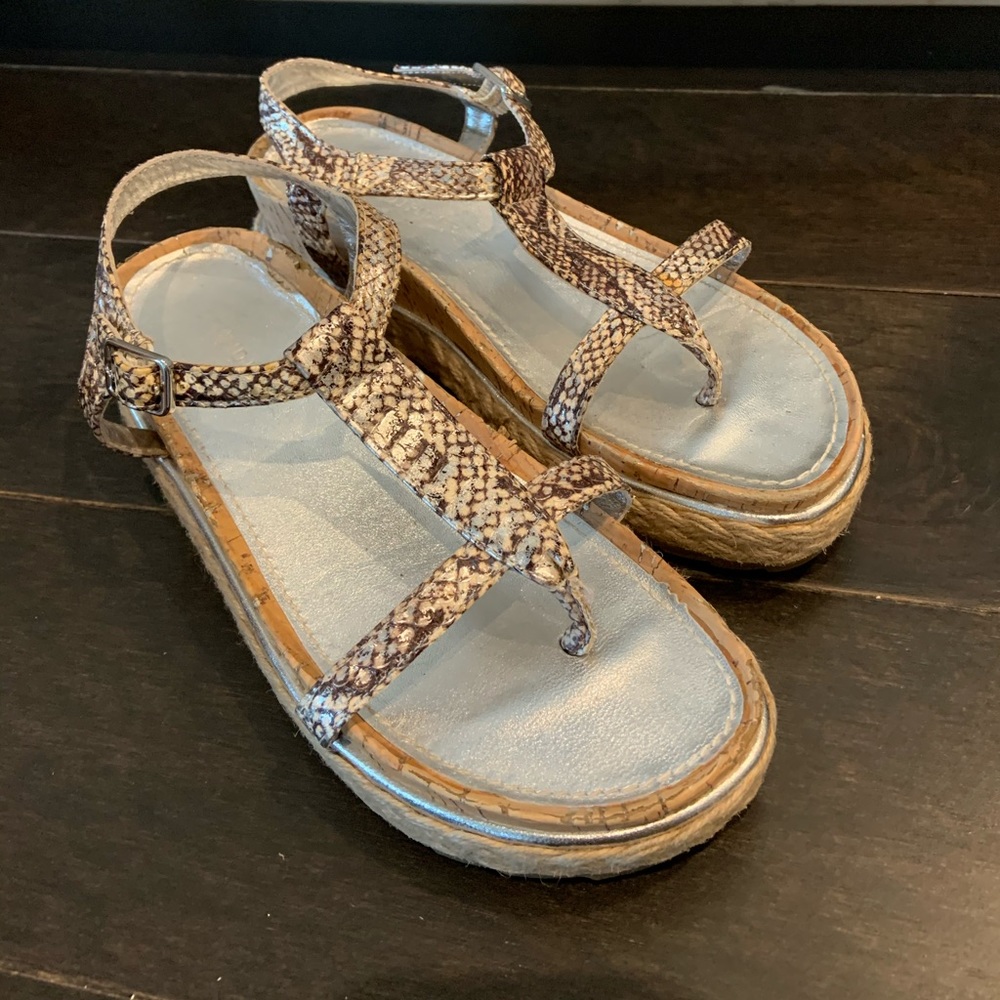 Donald Pliner Snakeskin Platform Sandals